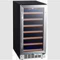 Edgestar 15 Inch Wide 30 Bottle BuiltIn Single Zone Wine Cooler with Reversible Door and LED Lighting CWR302SZ